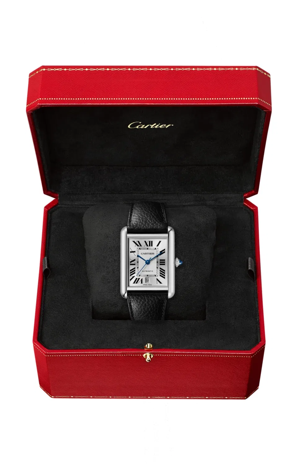 TANK MUST DE CARTIER МОДЕЛЬ EXTRA-LARGE, АВТОМАТИЧЕСКИЙ МЕХАНИЗМ, НЕРЖАВЕЮЩАЯ СТАЛЬ, КОЖА - WSTA0040, золотой — фото 2