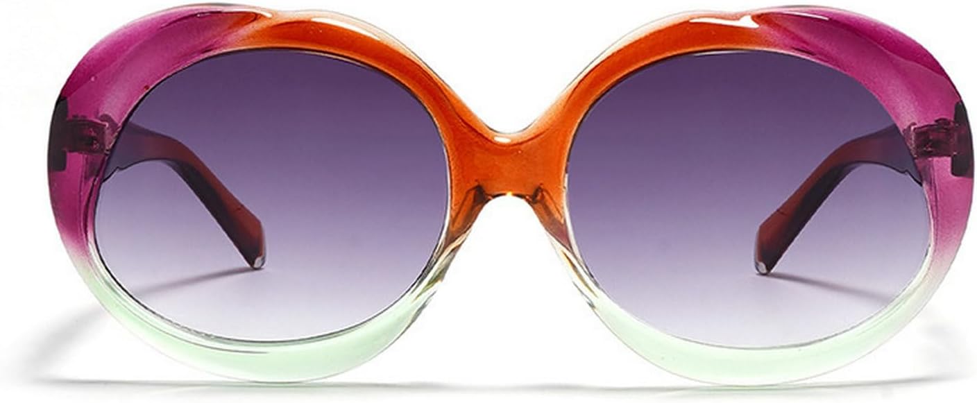 

Laureles Классические винтажные женские солнцезащитные очки в большой круглой оправе, мужские солнцезащитные очки оранжево-синего цвета с защитой от УФ-излучения UV400, C6