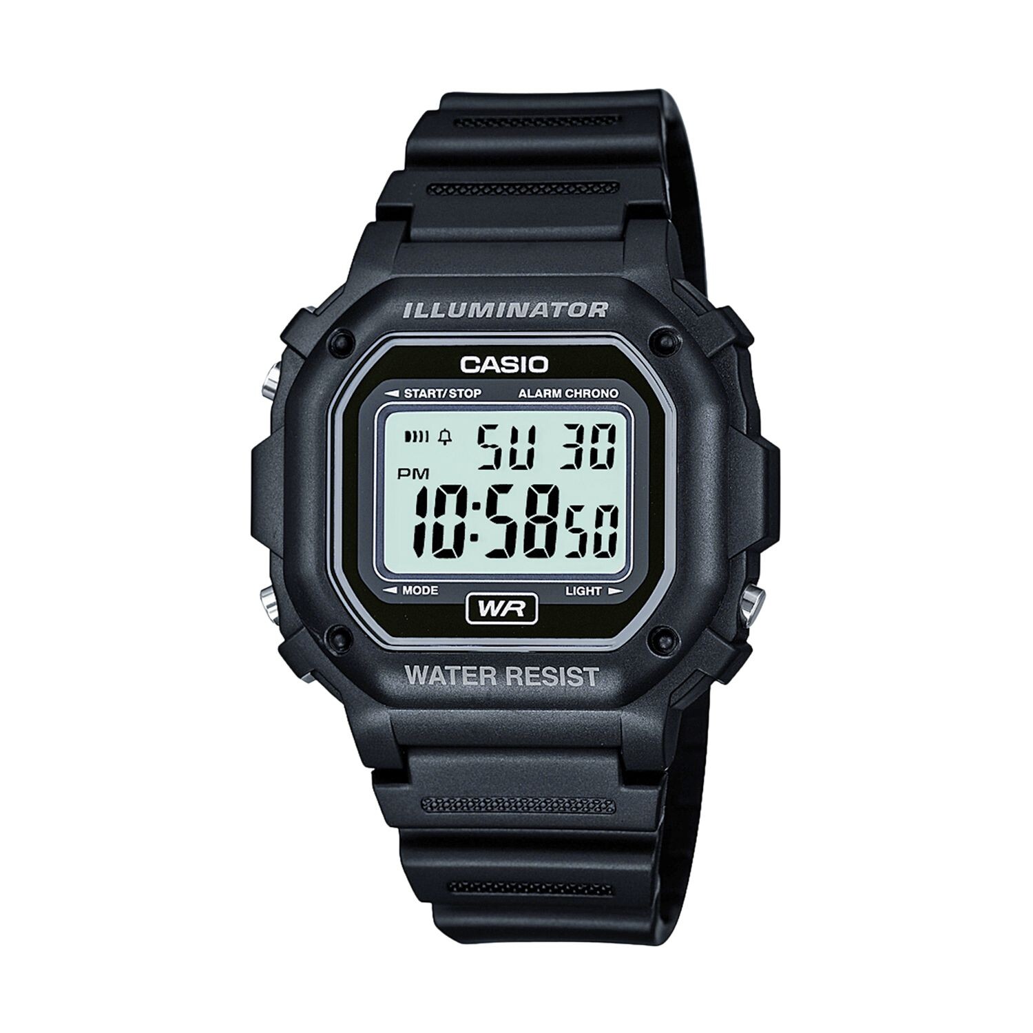 

Часы Unisex Illuminator с цифровым хронографом, Черные Casio, черный