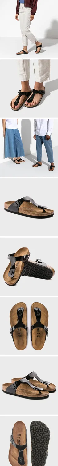 Мужские чёрные эмалированные вьетнамки Gizeh Birko-Flor от Birkenstock — фото 3