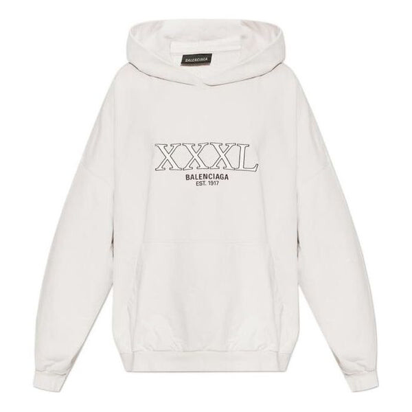 

Толстовка xxxl oversized popover hoodie 'off white' Balenciaga, белый