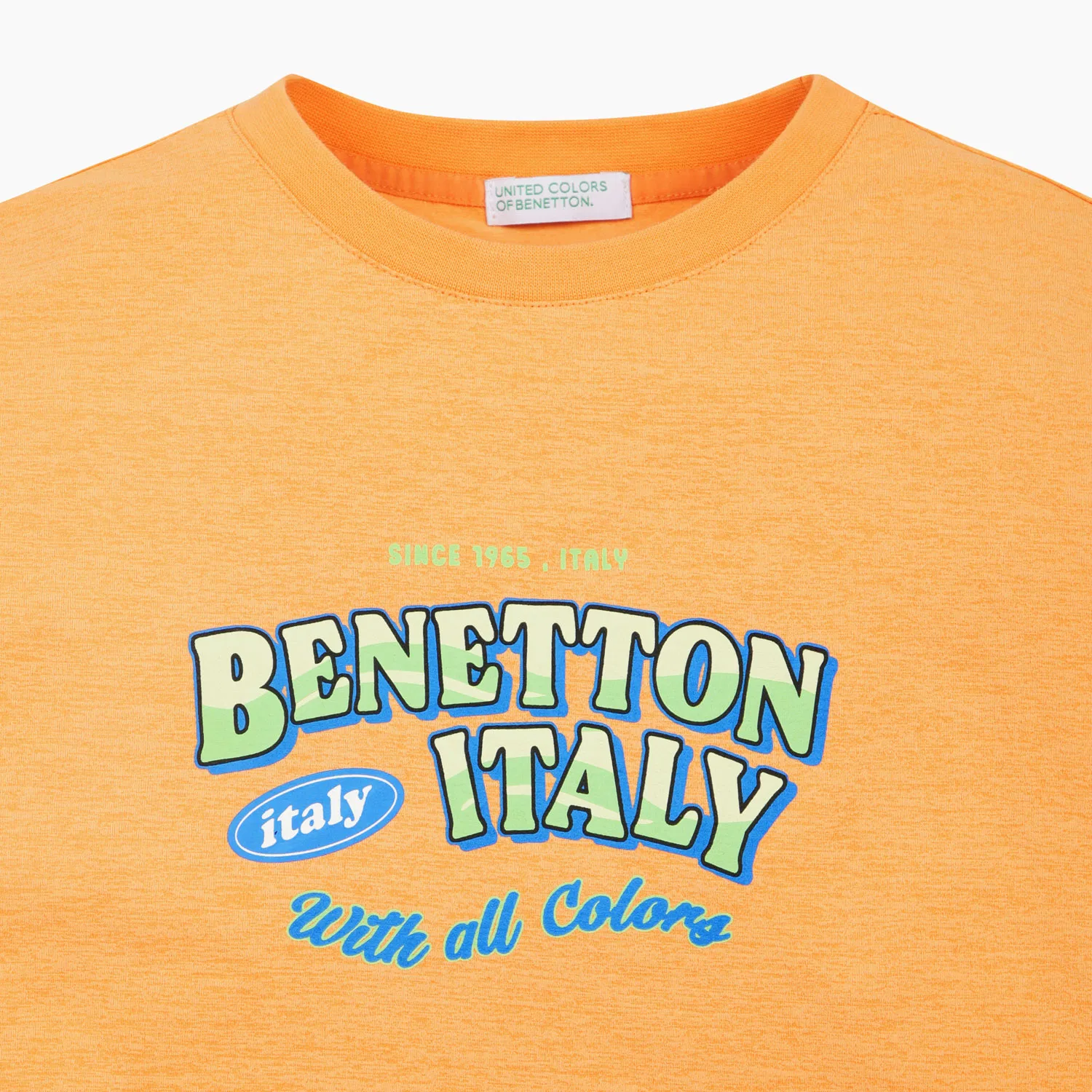 Детская оранжевая функциональная футболка с графическим принтом от Benetton Kids — фото 3