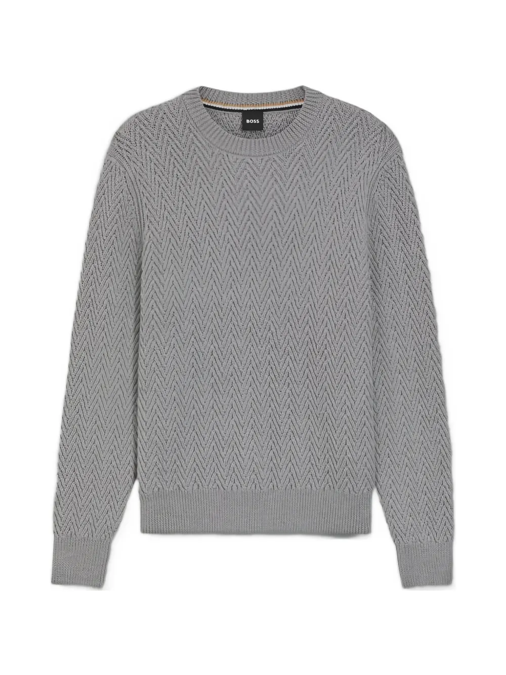 

Свитер с елочной структурой Boss, серый