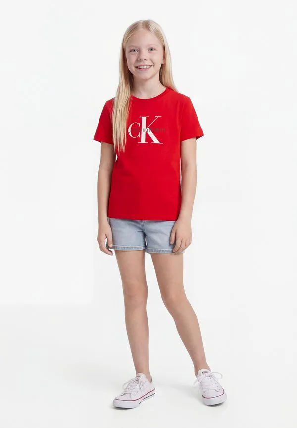 Футболка унисекс с монограммой и принтом. Calvin Klein Jeans, Red