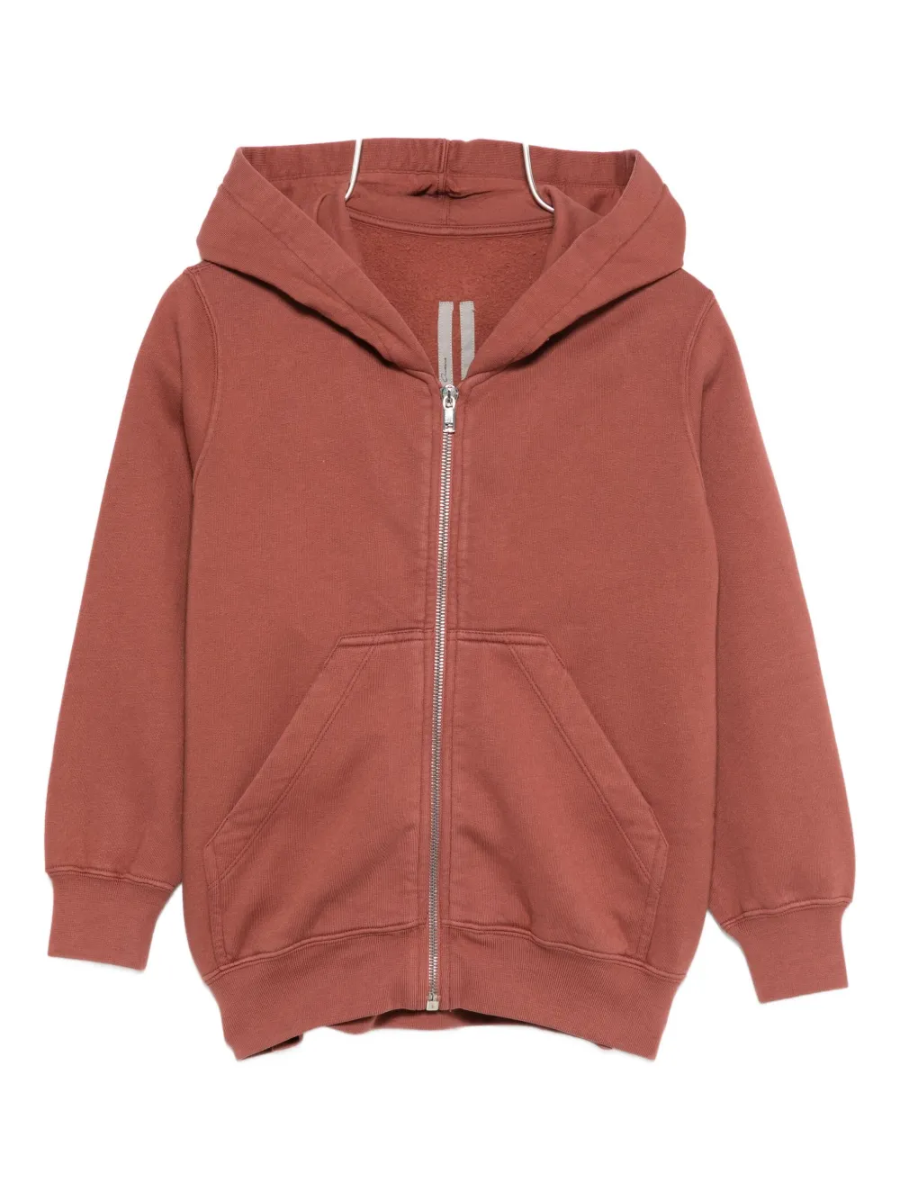 

Хлопковая толстовка на молнии Rick Owens Kids, красный