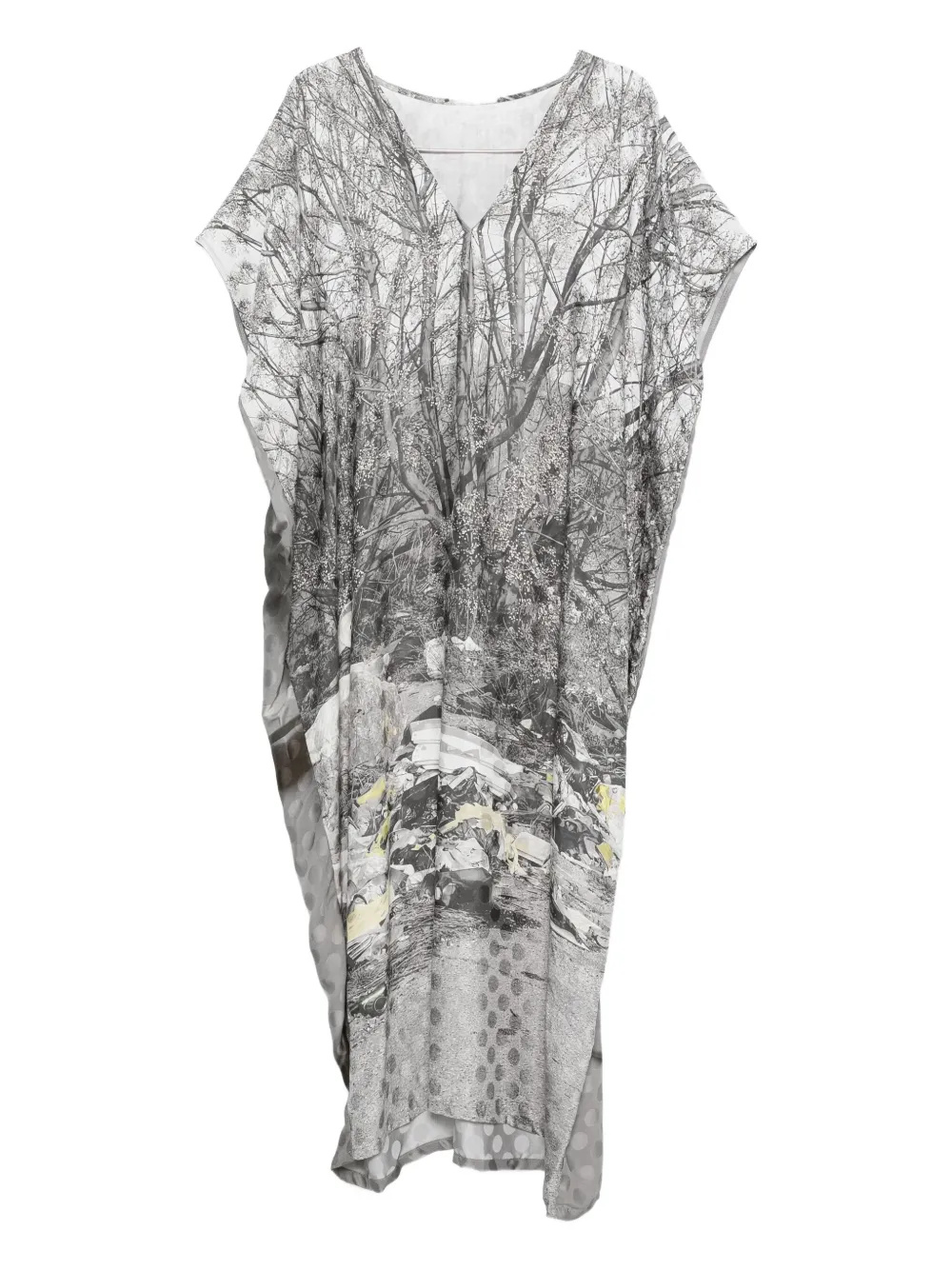 

Платье миди с V-образным вырезом и принтом Barbara Bologna, серый