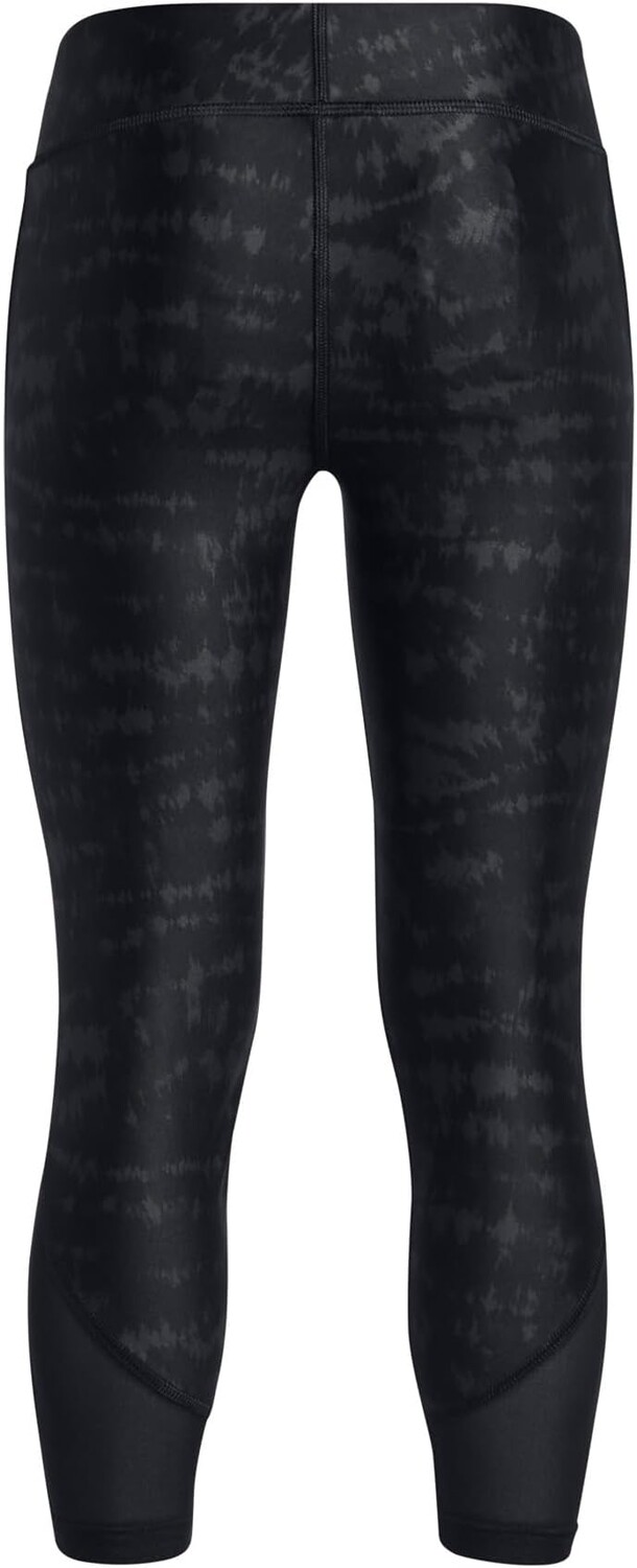 Брюки Under Armour Kids Heat Gear Armour Printed Ankle Crop, цвет Black/White 1 — фото 2