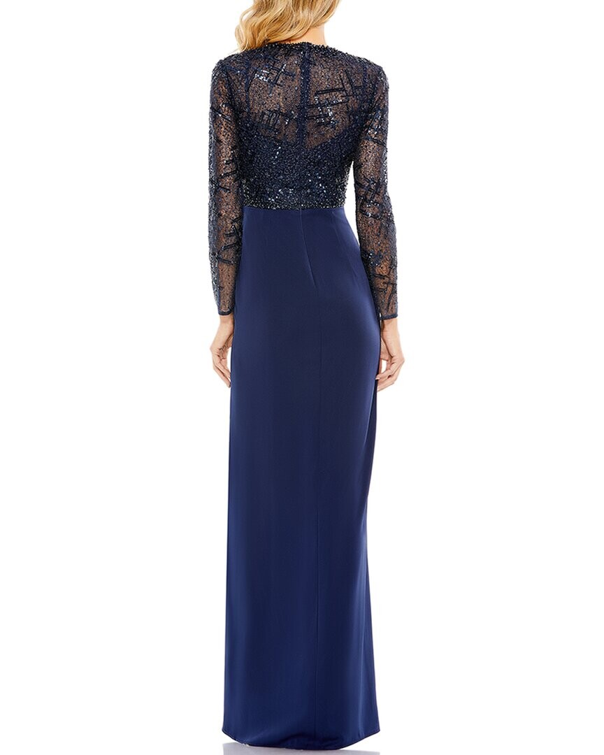 

Платье Mac Duggal с декорированным лифом и искусственным запахом, синий