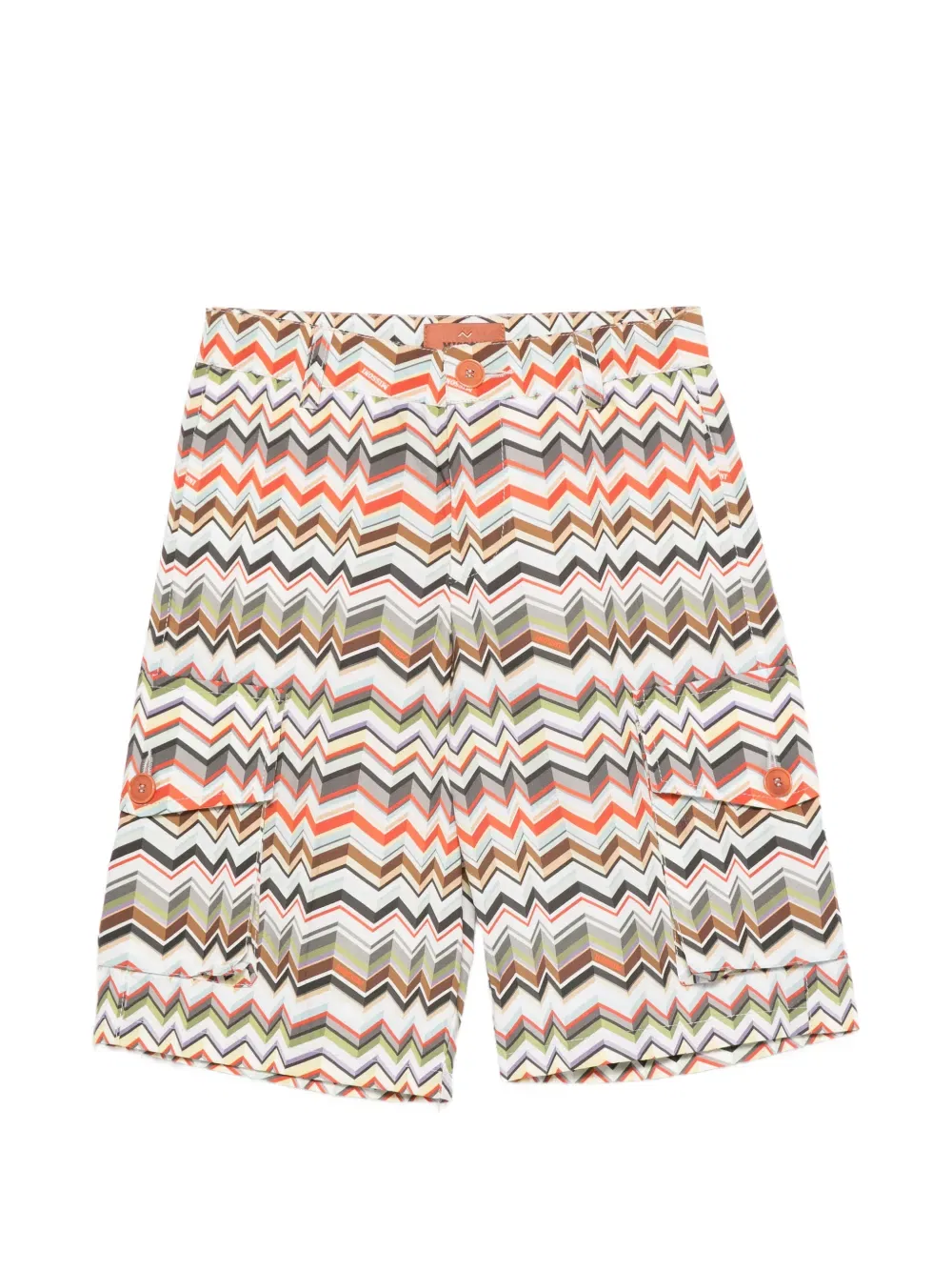 Шорты с зигзагообразным узором Missoni Kids, нейтральный