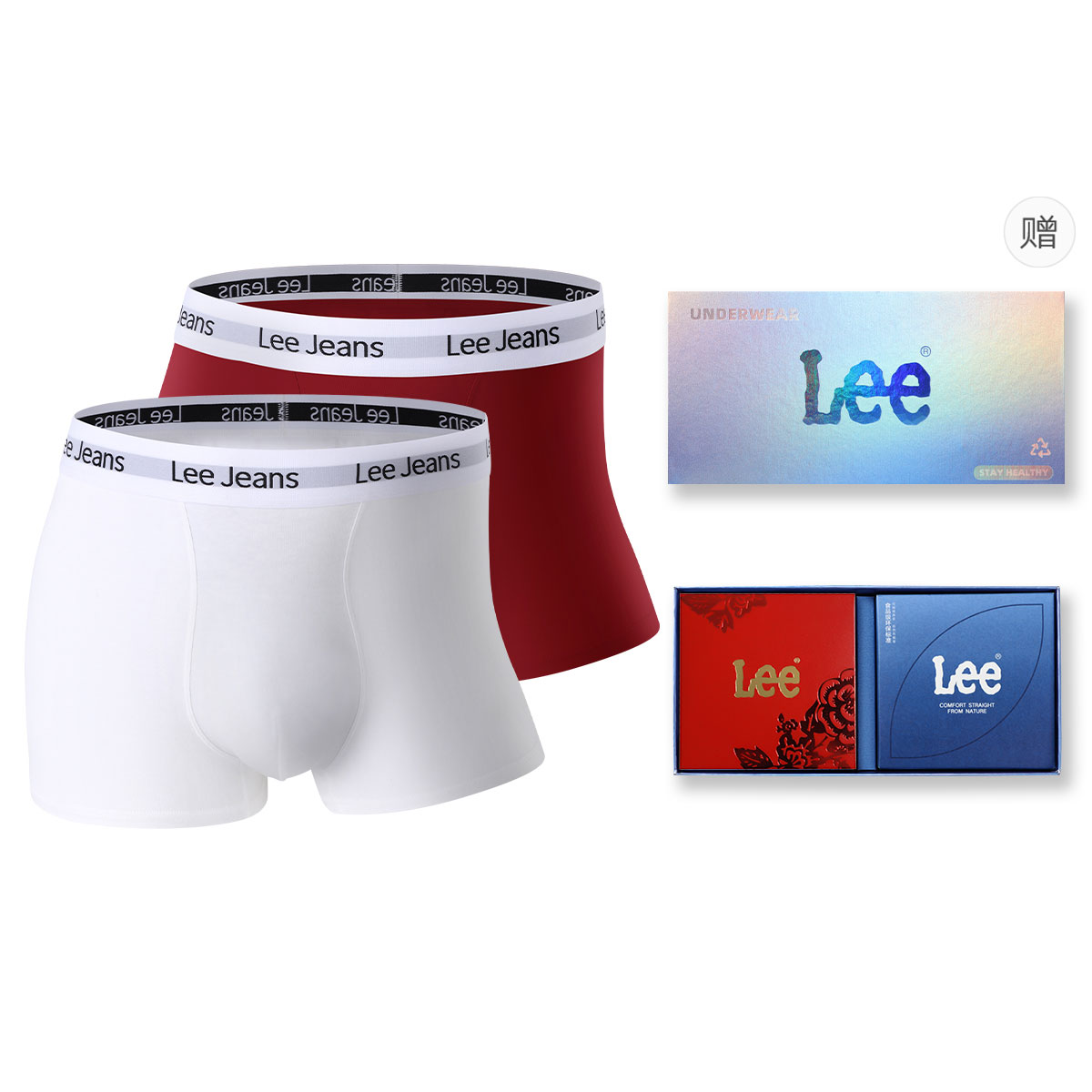 

Трусы мужские подарочный набор из 2 полосок Lee, красный