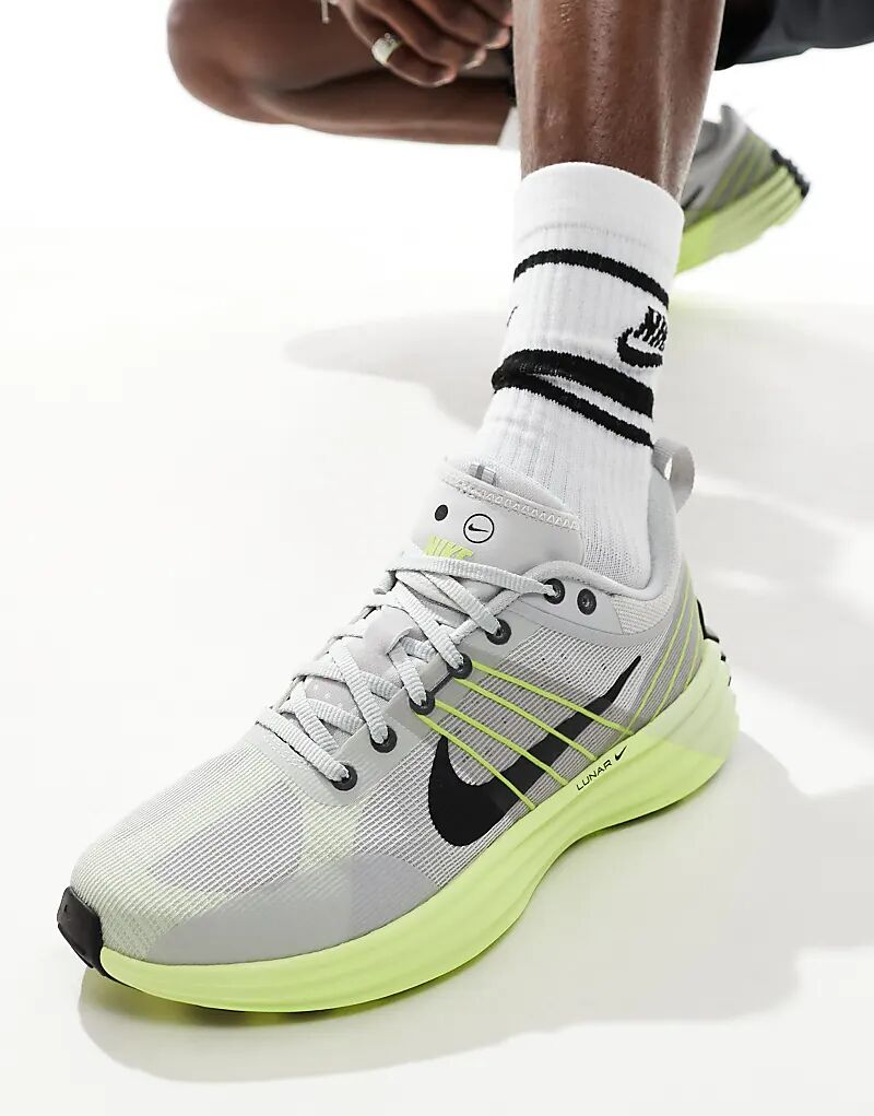

Кроссовки Lunar Roam светло-серого и зеленого цвета Nike