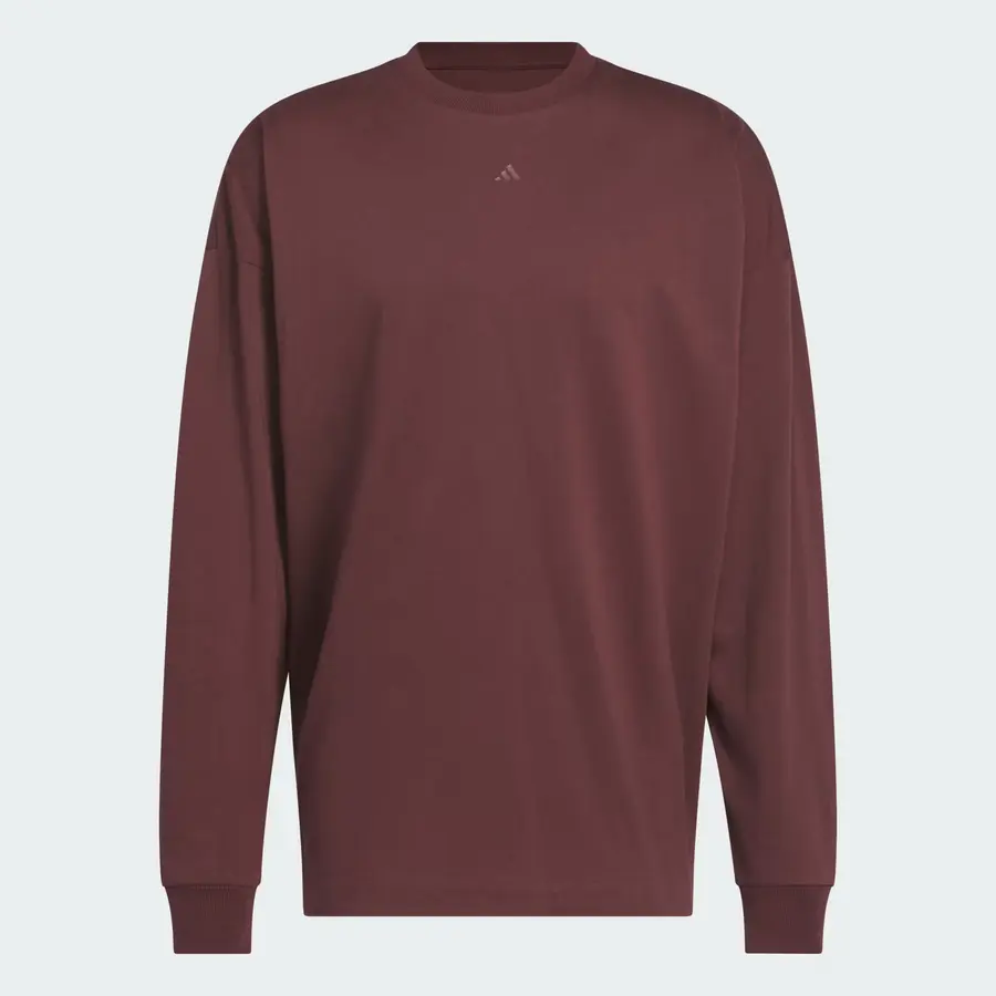 Футболка adidas Basketball Long Sleeve T-Shirt 'Aurora Ruby Brown', бордовый — фото 3