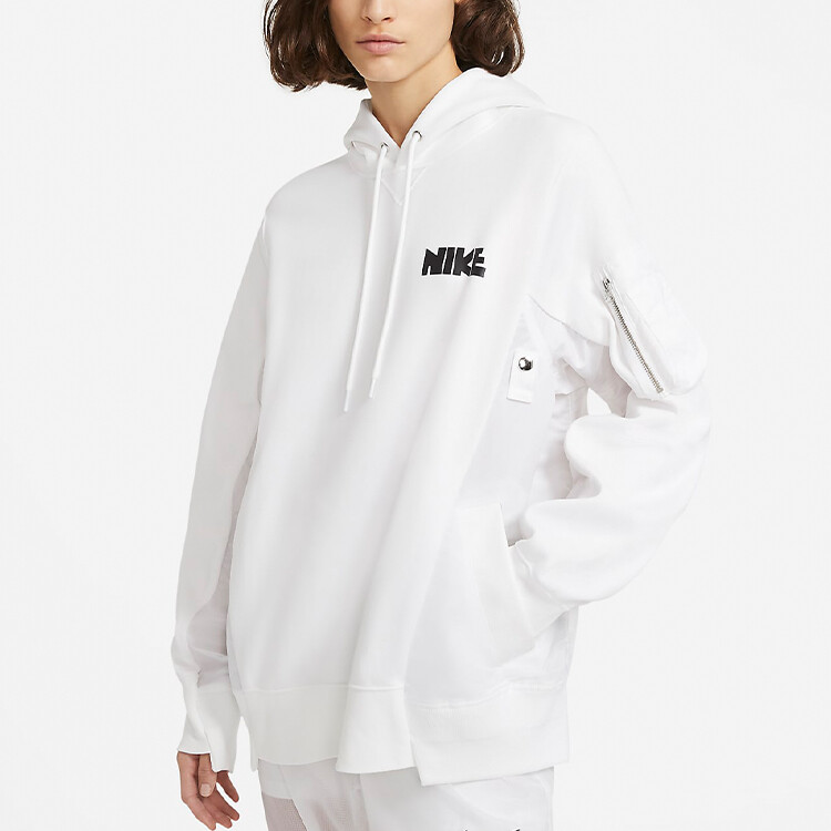 Sacai X Толстовка унисекс белая Nike, белый — фото 2