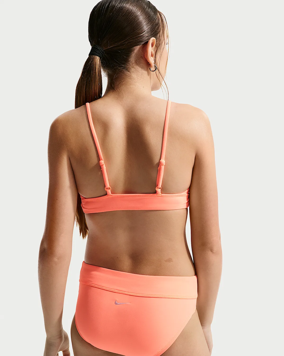 Детский (девочки) треугольный бикини-сет Nike Swim Effortless Essential, Orange Pulse — фото 3