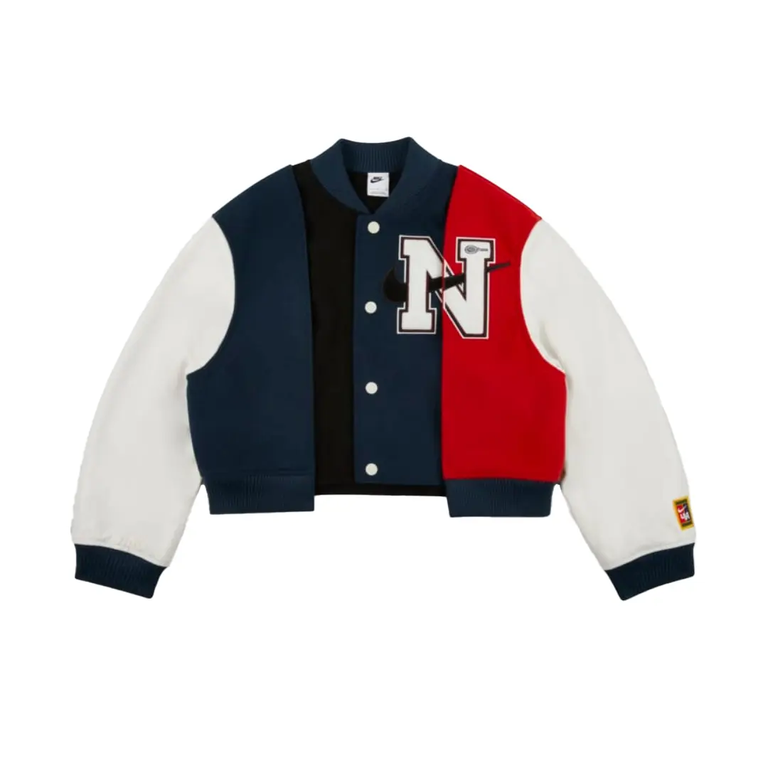 

Nike Юношеская бейсбольная куртка оверсайз, Blue White