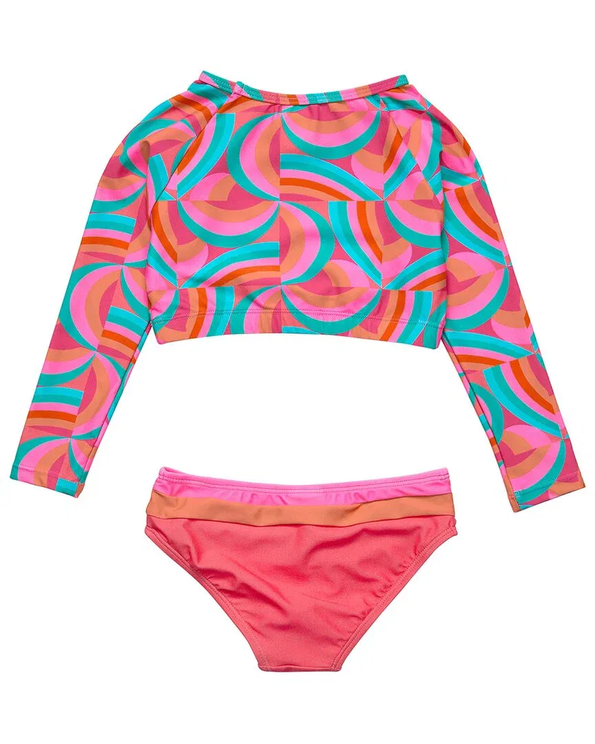 Snapper Rock Geo Melon Sustainable Crop Rash Top, красный — фото 2