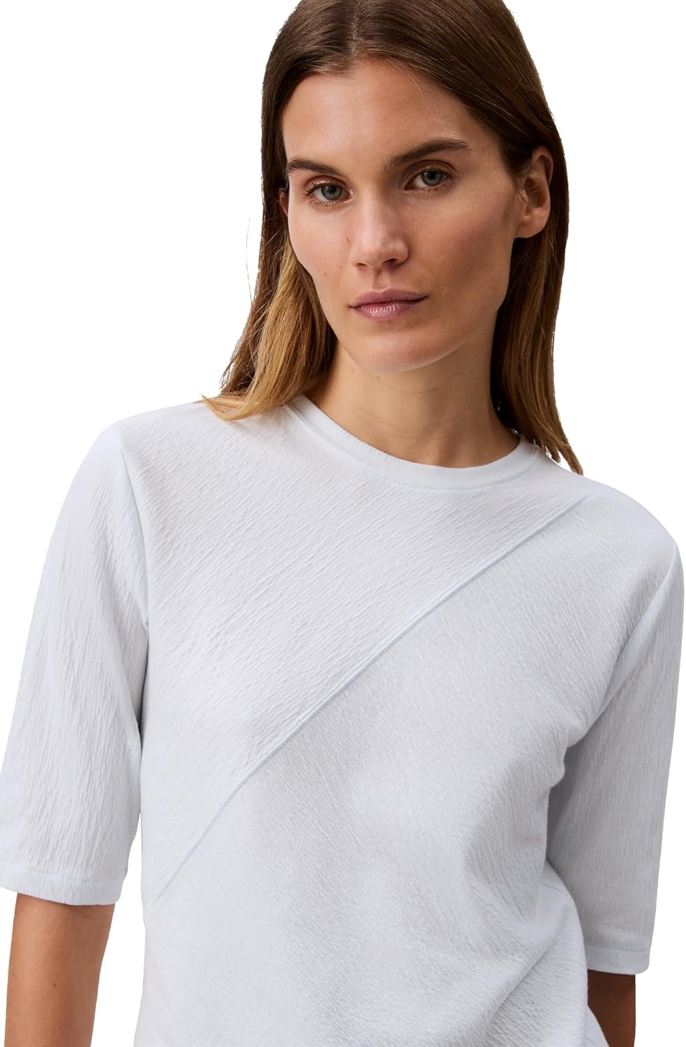 Женский текстурированный трикотажный топ Calvin Klein с рукавами 3/4, Ice Melt — фото 4