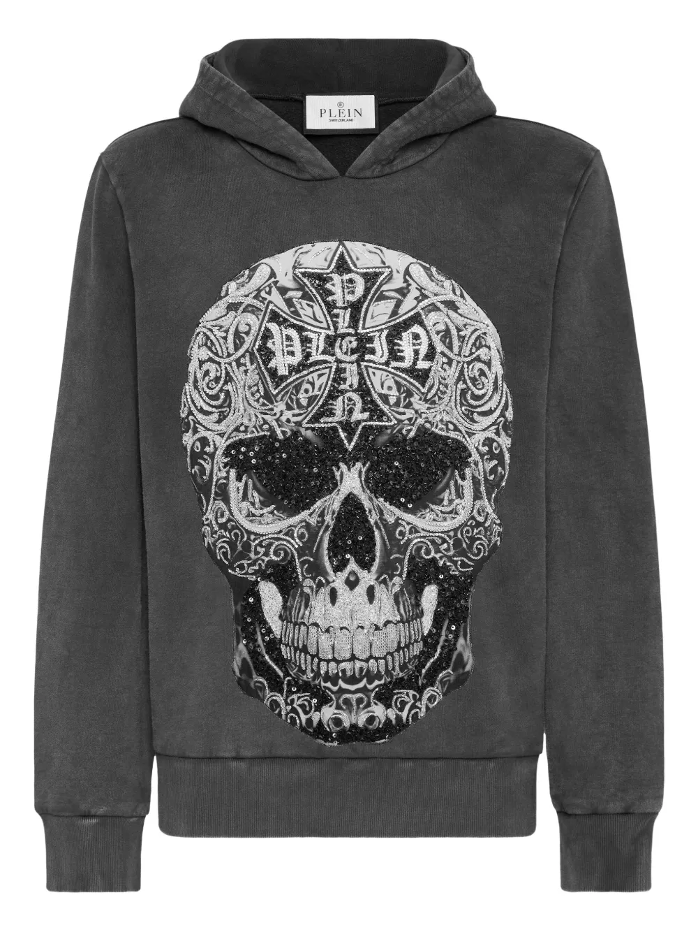 

Худи с пайетками Philipp Plein, черный