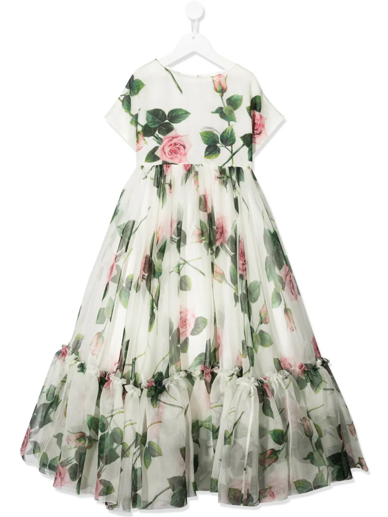 

Dolce & Gabbana Kids расклешенное платье с цветочным принтом, белый