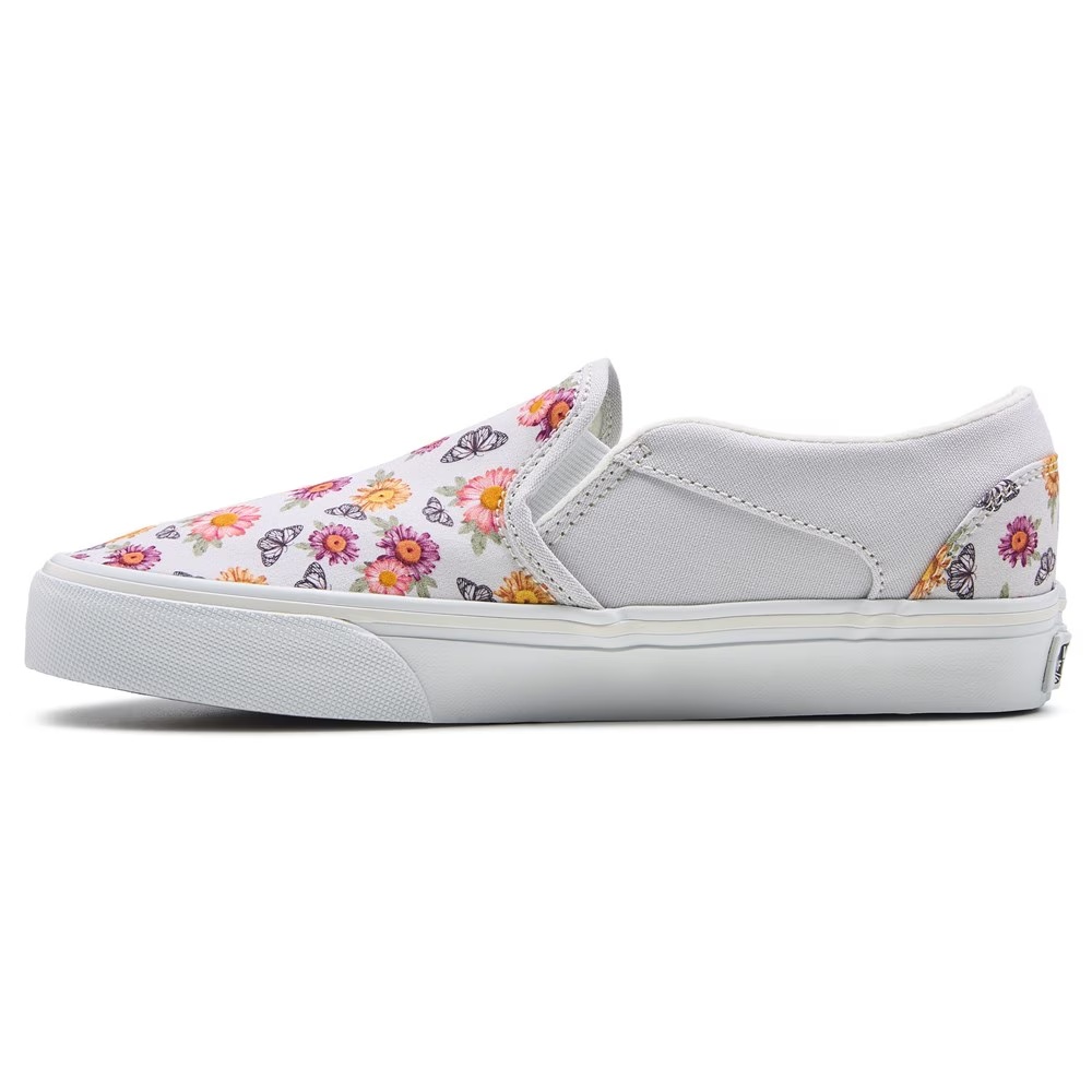 Кеды без шнурков Asher от Vans, серый/цветочный бабочка — фото 3