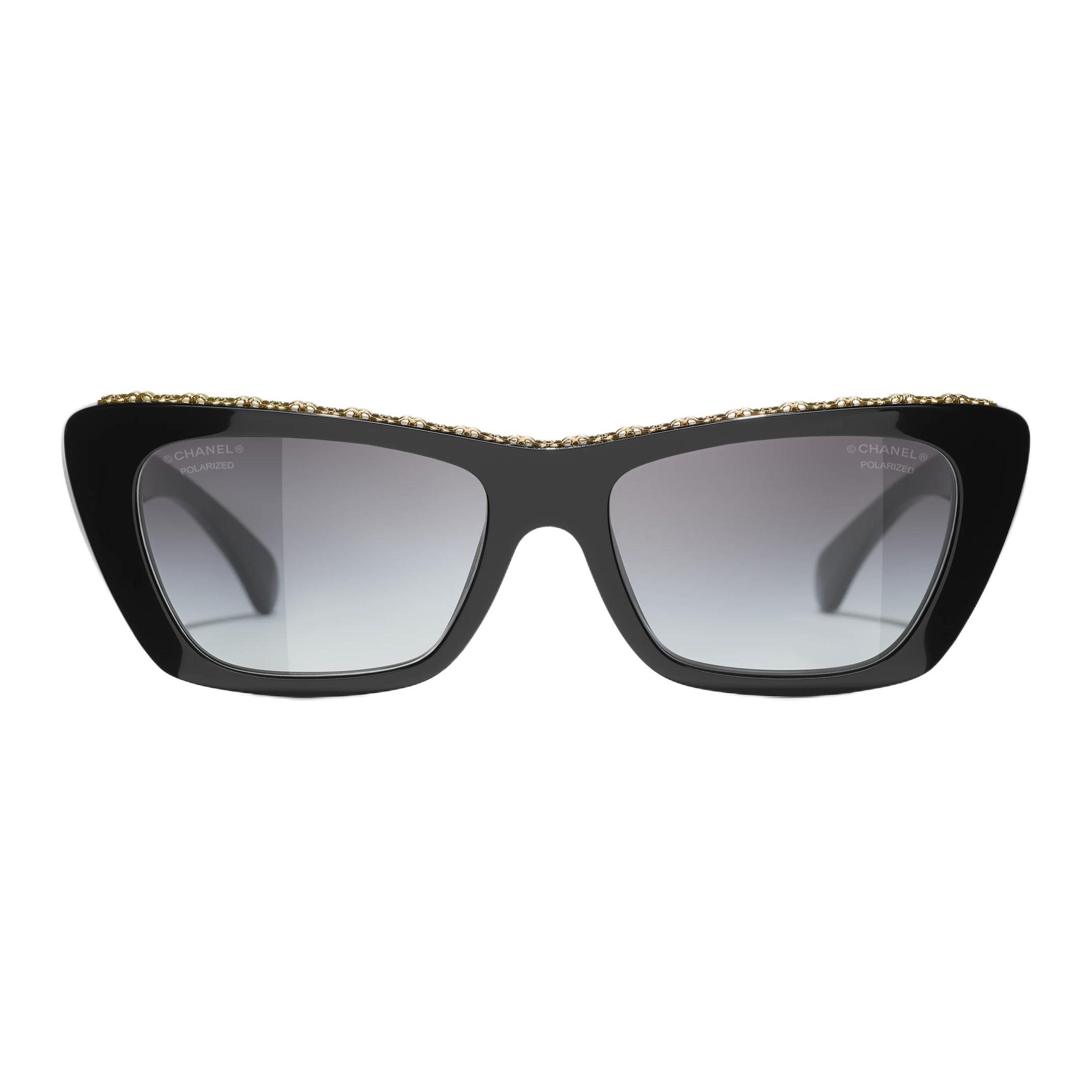 CHANEL Ацетатные солнцезащитные очки Butterfly унисекс черные, Black — фото 2