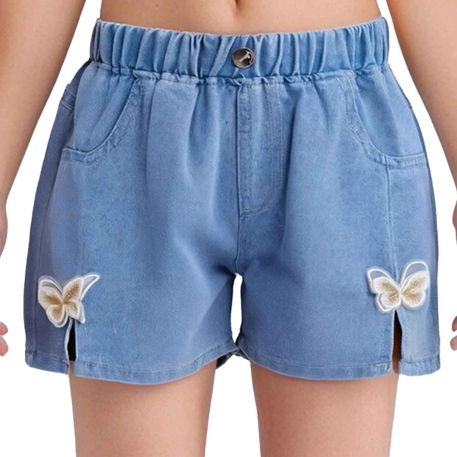 Детские джинсовые шорты с бабочкой FEESHOW, Butterfly
