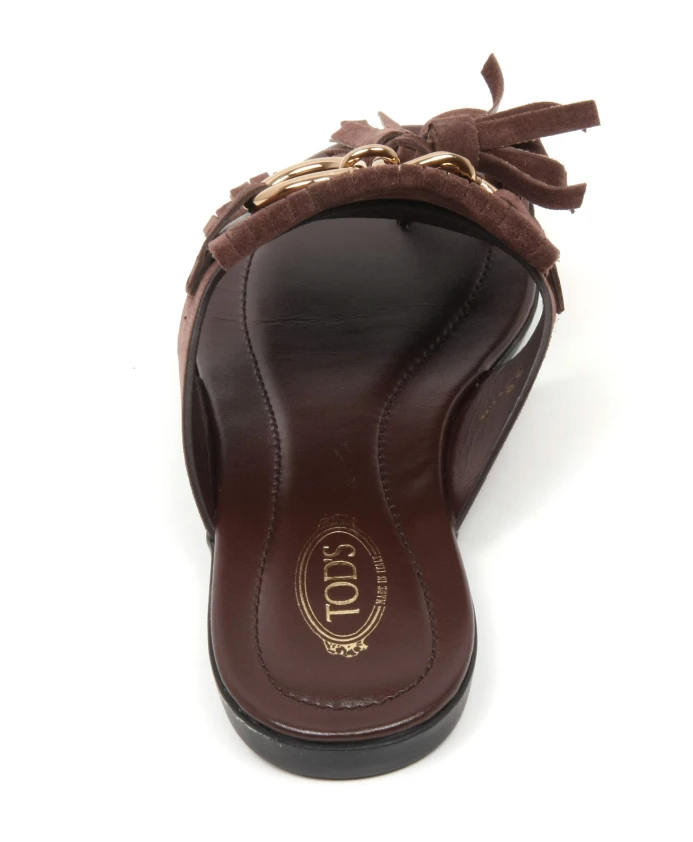 Сандалии с бахромой, изготовленные в Италии. Tod'S, коричневый — фото 4