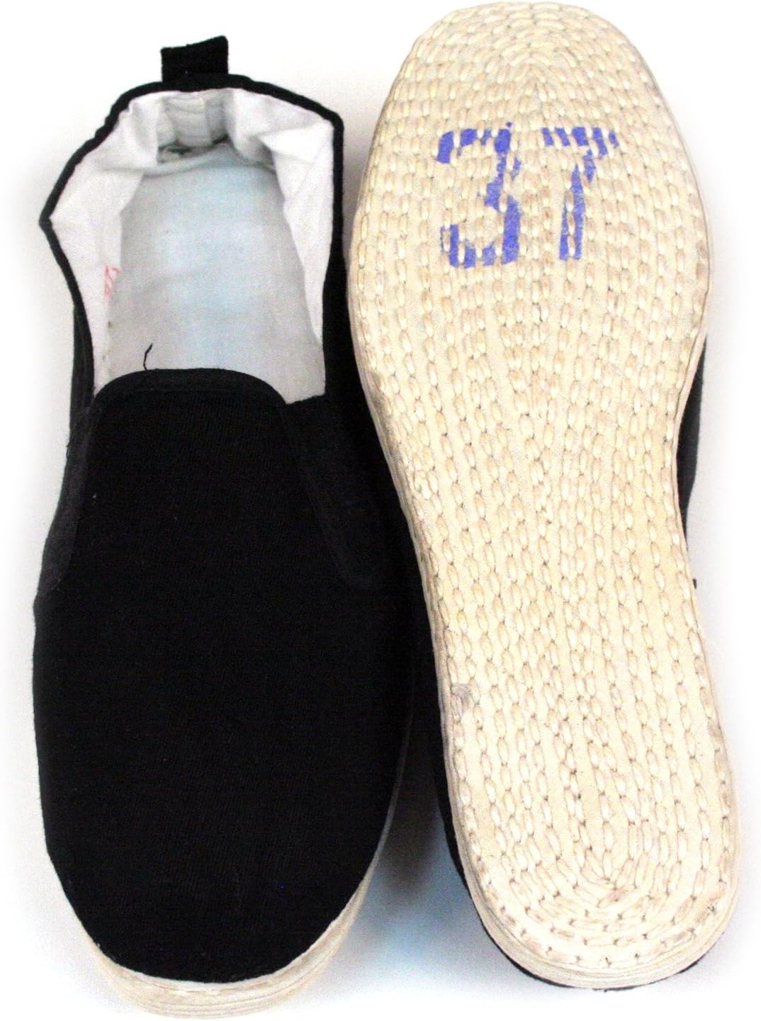 Ace Martial Arts Supply Kung Fu Closed Toe Slip On Shoes -Cotton Sole, Brown Rubber Sole and Yellow Bubble Gum Sole — фото 3