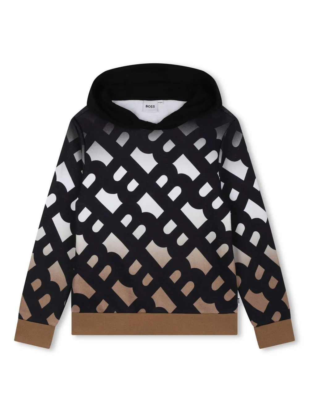 

Худи с эффектом градиента и монограммой BOSS Kidswear, черный