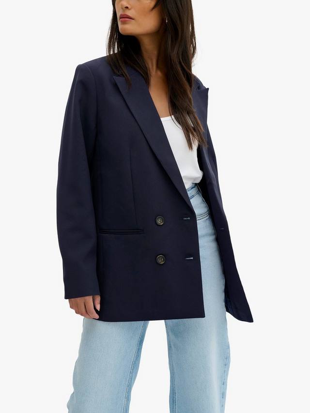 

Сшитый на заказ двубортный блейзер MY ESSENTIAL WARDROBE, цвет Baritone Blue