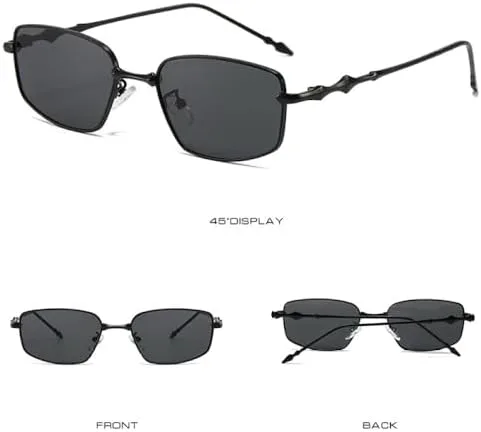 

Маленькие прямоугольные солнцезащитные очки для женщин, летние модные солнцезащитные очки для мужчин, нейтральные очки в металлической оправе MTZJH, C6goldlightgreen