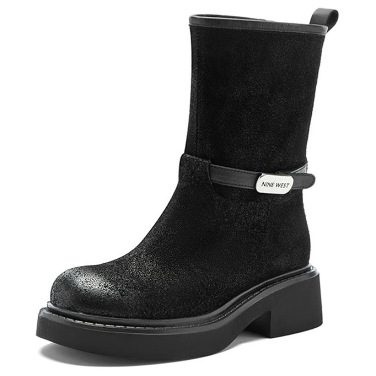 NINE WEST Серые женские ботинки на каблуке 4,7 см, цвет Gray — фото 4