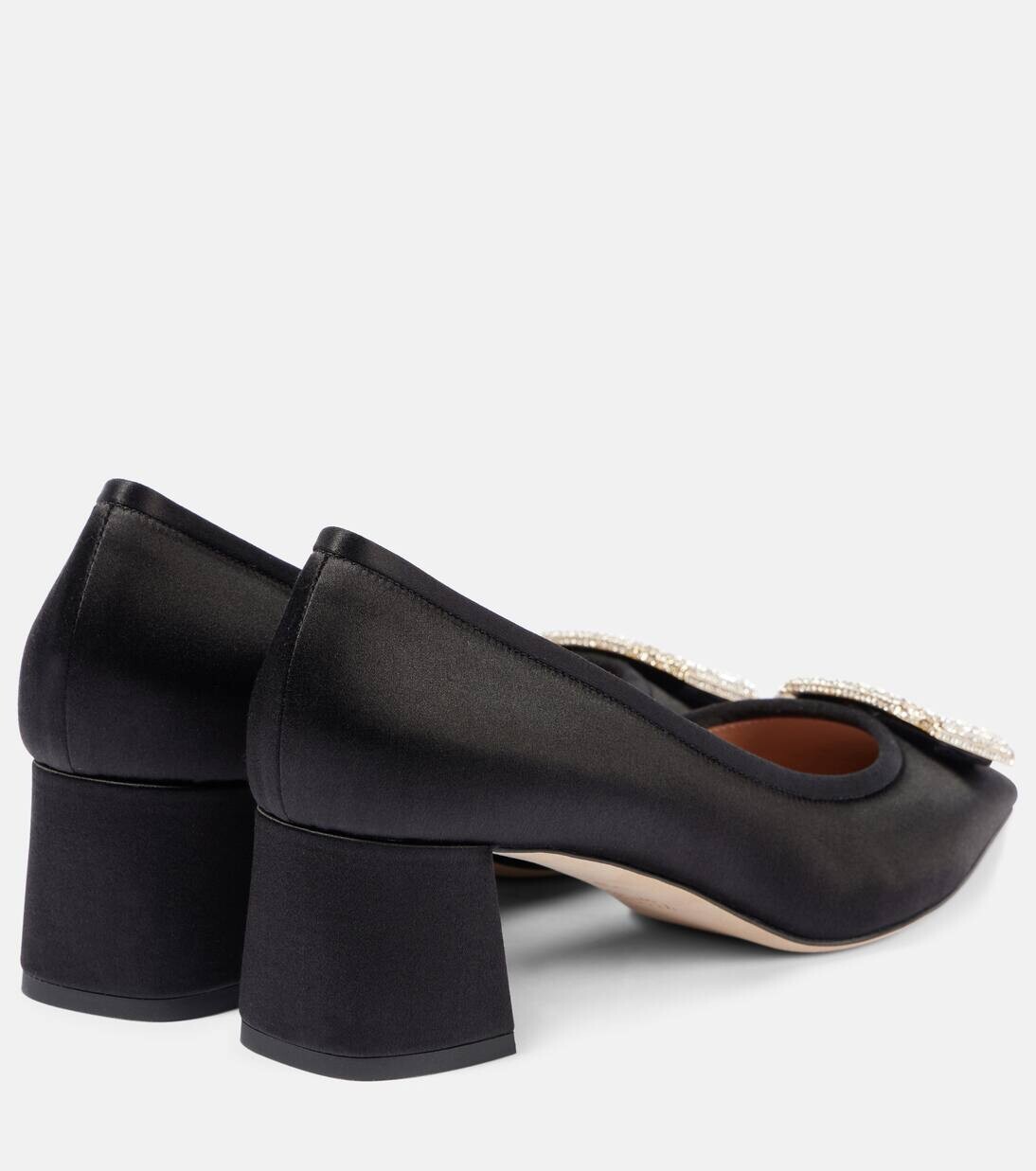 Туфли-лодочки Lina 45 из атласа с декором Malone Souliers, черный — фото 3