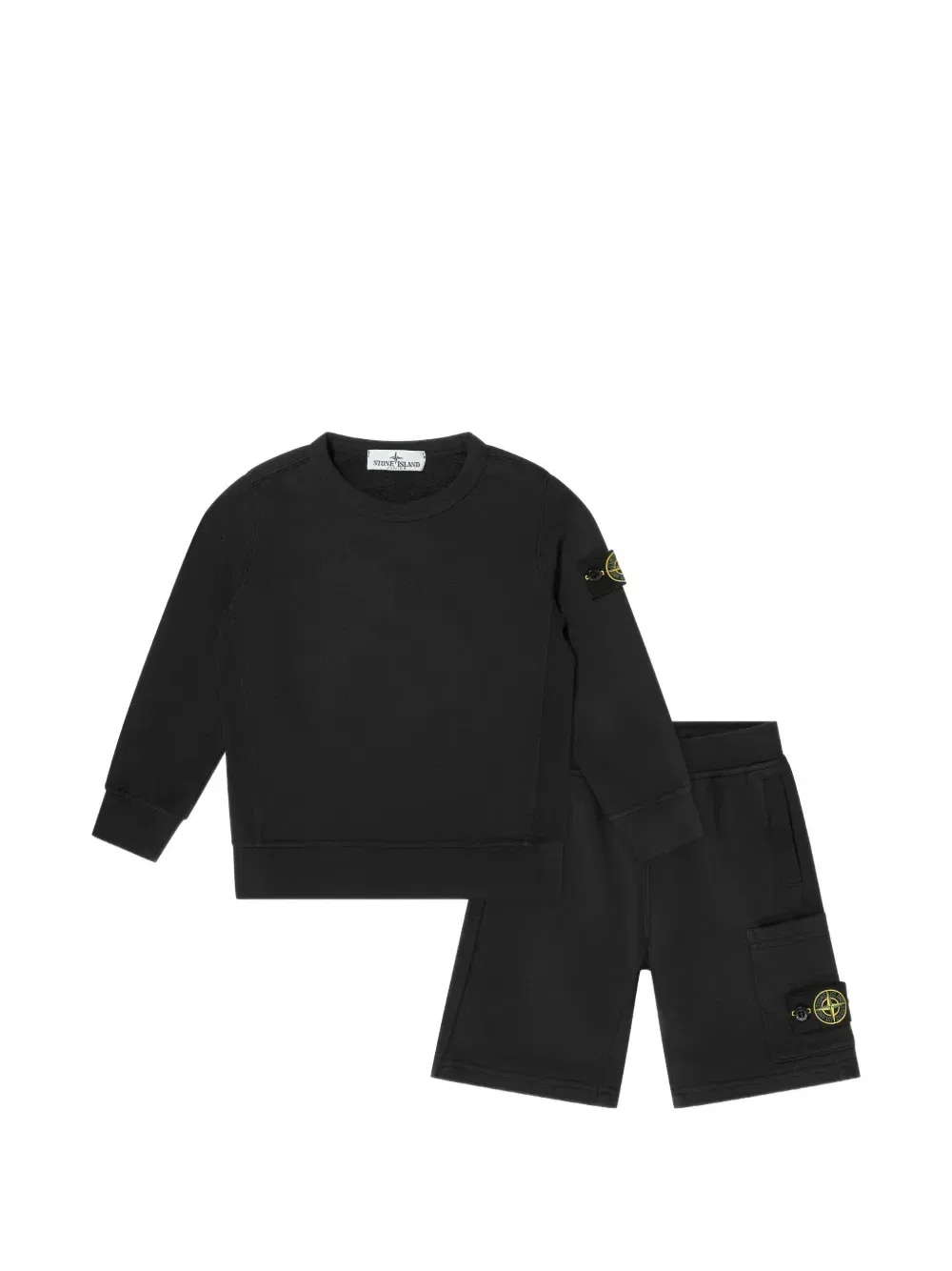 Шорты с накладными карманами Stone Island Junior, черный