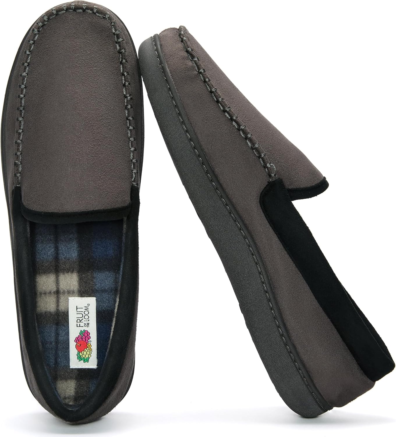 

Мужские домашние тапочки Fruit of the Loom с эффектом памяти, для дома и улицы - мягкие уютные тапочки из микрозамши, теплые домашние тапочки, размеры 7-14, серый