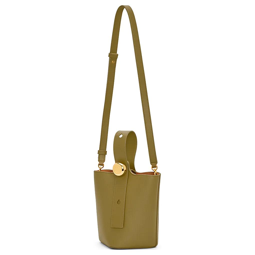 Loewe Сумка-ведро из мягкой коровьей кожи, наплечная сумка, сумка через плечо, мини-сумочка для женщин, цвет хаки-зеленый — фото 3