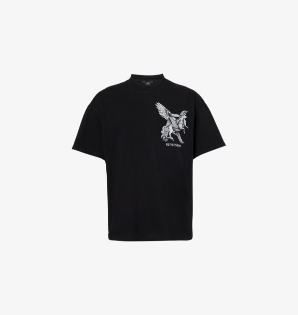 

Футболка из хлопкового джерси «Элегантность в движении» Represent, черный