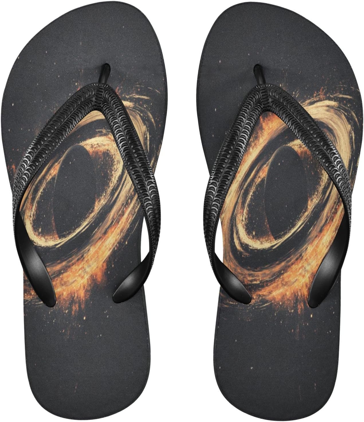 

Женские и мужские шлепанцы Galaxy Blackhole оранжевого цвета, пляжный душ, резиновые нескользящие летние тапочки Sinestour