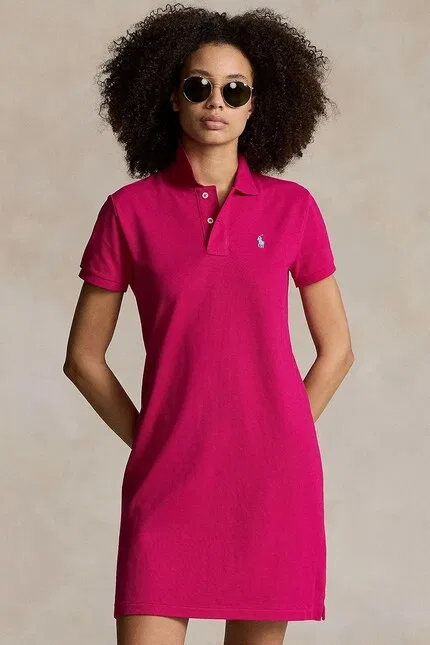 Платье из эластичного хлопка Polo Ralph Lauren, розовый — фото 3