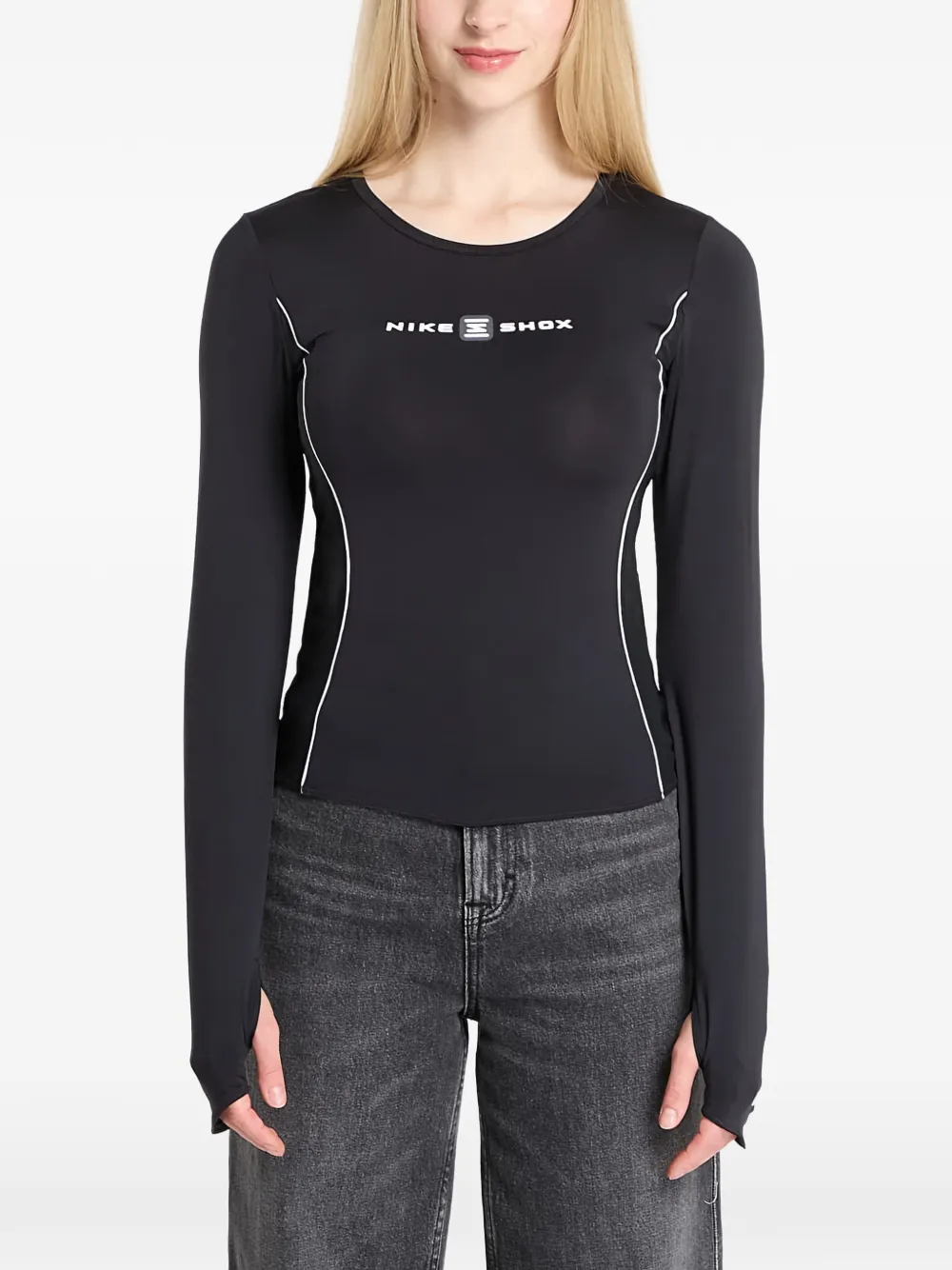 

Футболка с длинными рукавами и логотипом Nike, черный