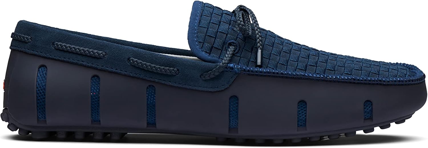 

Мужские лоферы SWIMS, мужские повседневные слипоны для лета, удобные стильные плетеные драйверные лоферы, модная обувь для пляжа, темно-синий