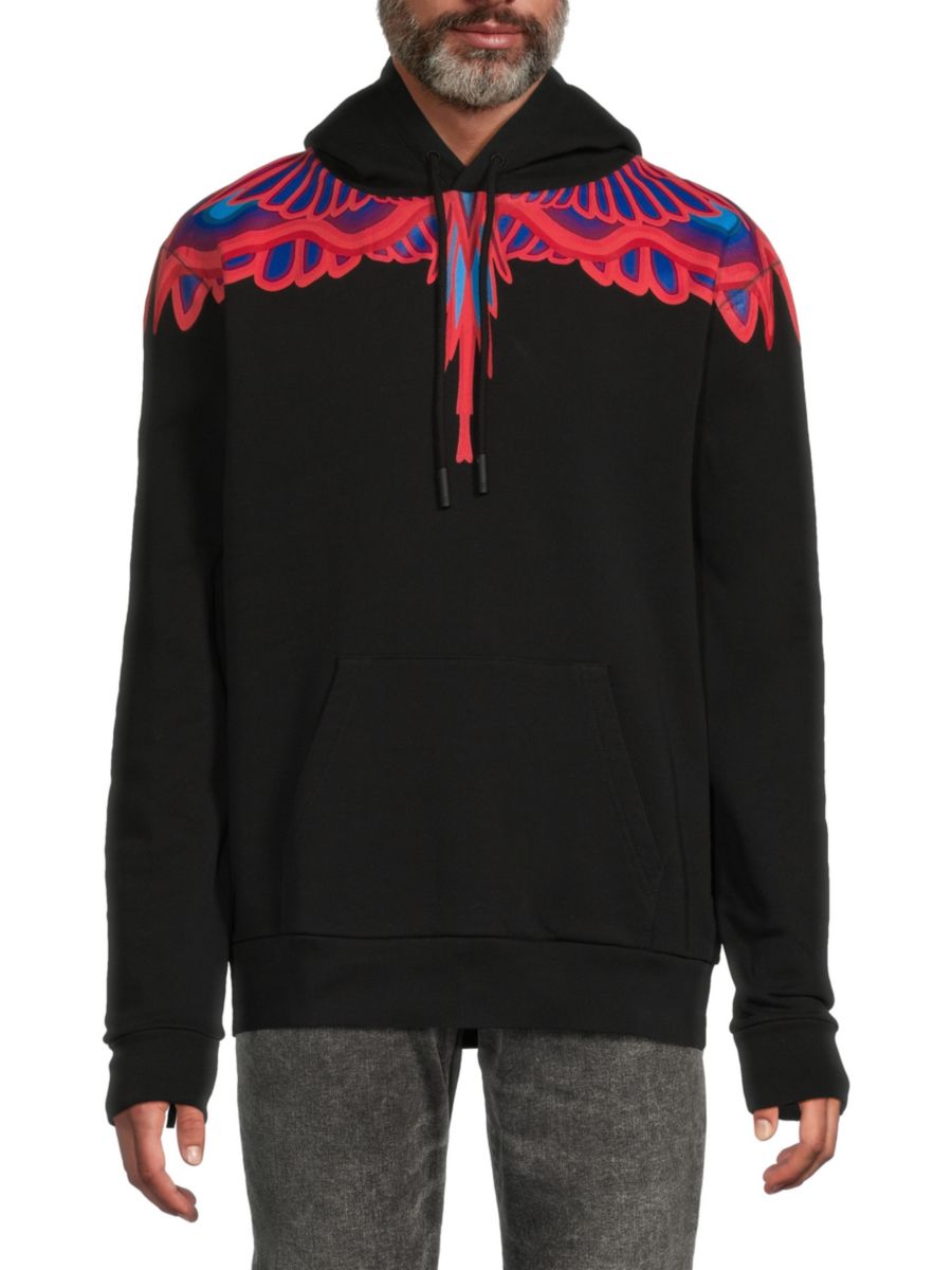 

Графическая хлопковая толстовка с капюшоном Marcelo Burlon, черный