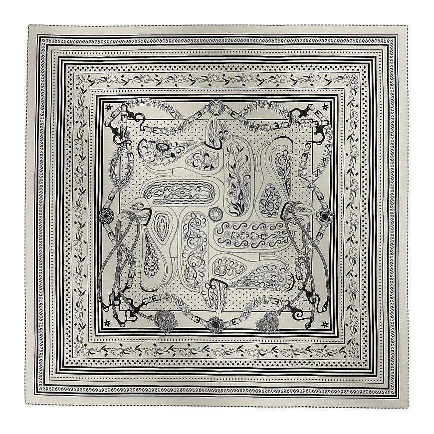 

HERMES Кашемировый шелковый шаль унисекс белый, White