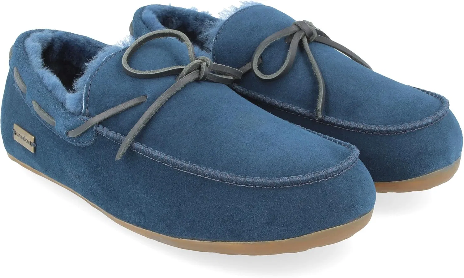 HAFLINGER Yumah Кожаные мокасины-сабо из овечьей кожи, Medium Blue 70 — фото 3