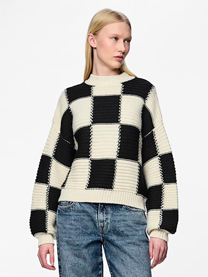 

Пуловер Pieces Pullover, цвет Creme/Schwarz