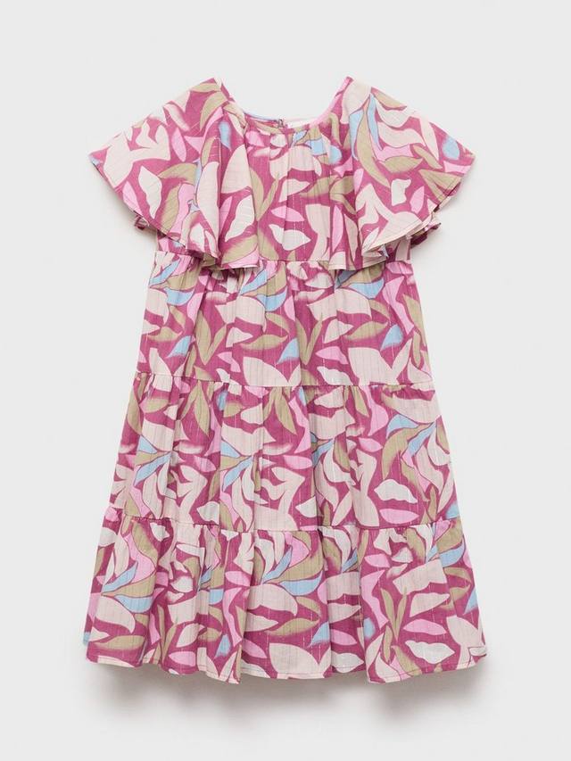 

Детское платье Maffy с абстрактным принтом и ярусами Mango, Medium Purple