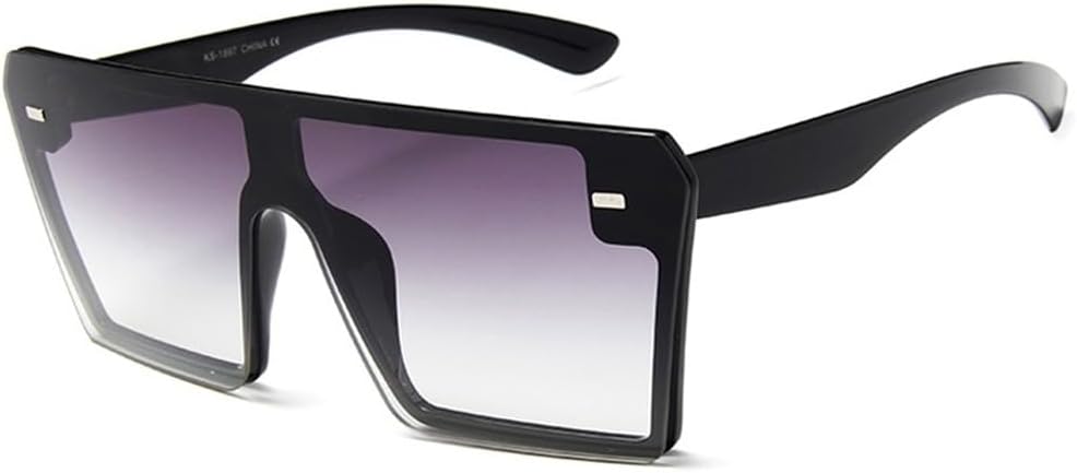 

Солнцезащитные очки с плоской верхней частью, большие, женские, модные, ретро, ​​градиентные, мужские, синие, в большой оправе, винтажные, с защитой от УФ-излучения UV400 KTUCN, 11