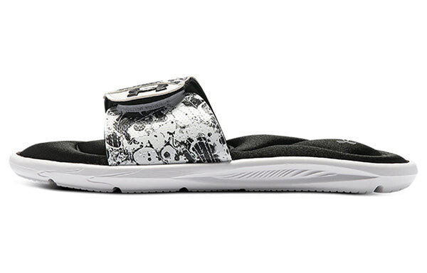 Тапочки ignite 6 graphic strap slide 'black white' Under Armour, черный — фото 2