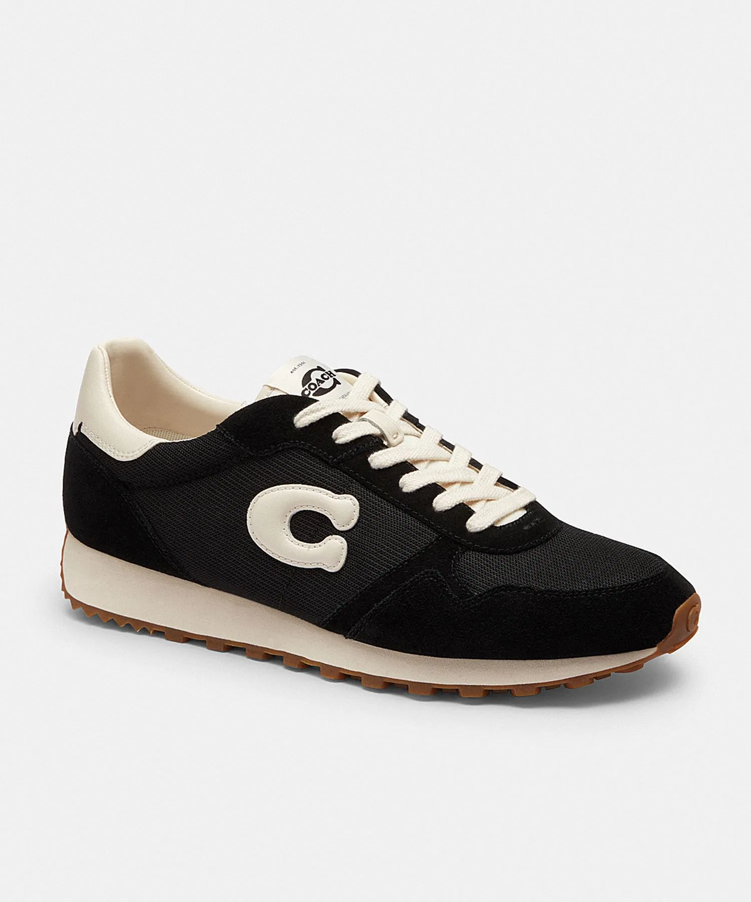 Мужские кроссовки из замши, кожи и сетки COACH Retro Runner чёрные