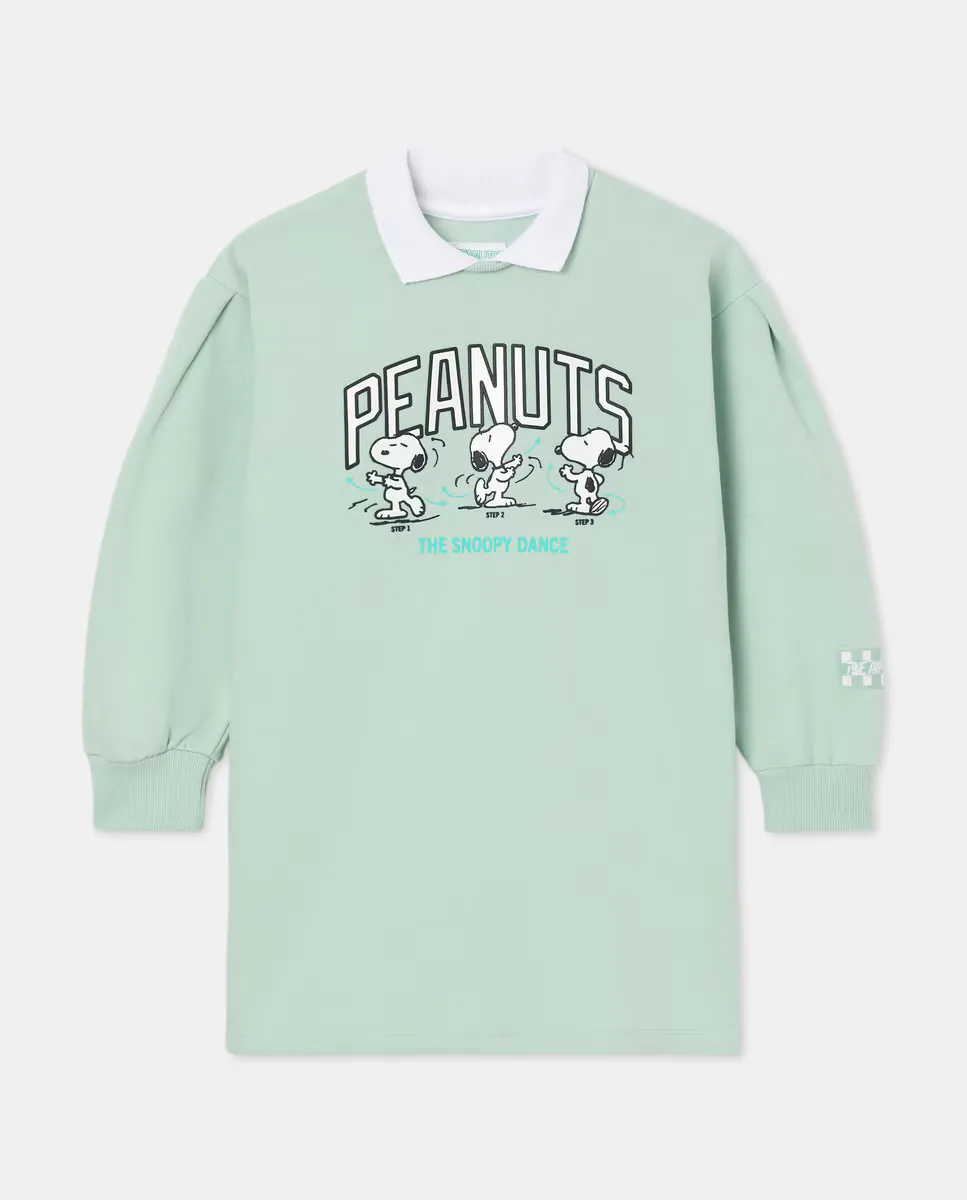 

Детское платье из флиса с воротником-поло и принтом Snoopy Kids El Corte Inglés, зеленый